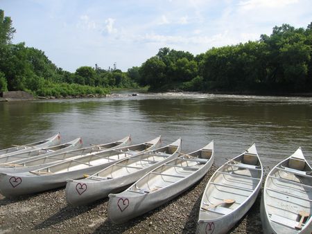 Canoes downstream of Canton
