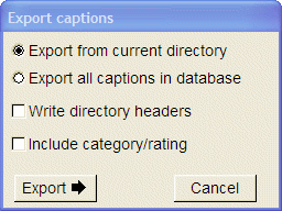 flCaptionater's export dialog